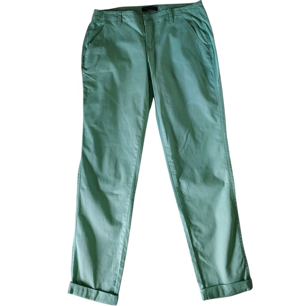 Bandolino Michelle Cuffed Ankle Leg Mid-rise Seafoam Color Stretch Denim...